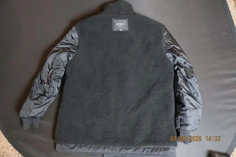Guess Men'sFaux-Sherpa Lined Military Deck Jacket